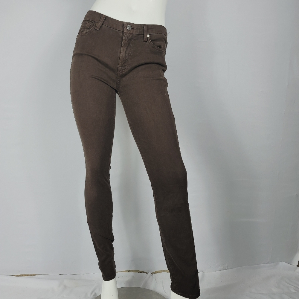 7 For All Mankind Brown Pants Skinny Leg Sz 29